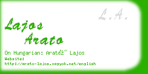 lajos arato business card